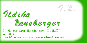 ildiko mansberger business card